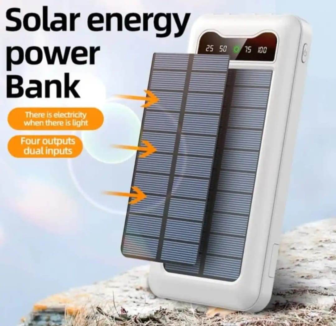 Solar Power Bank with Built-in 4 Charging Cables - Raffa Store