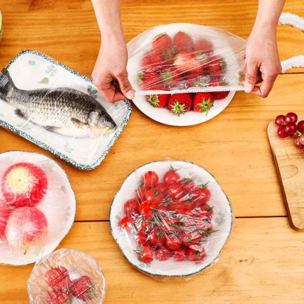 100 Pcs Disposable Food Cover Plastic Shopper Bags - Raffa Store