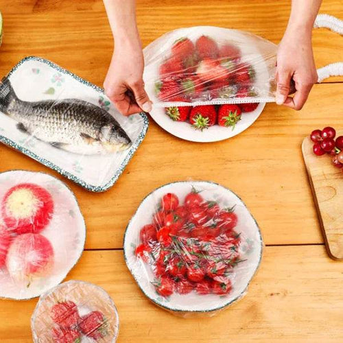 100 Pcs Disposable Food Cover Plastic Shopper Bags - Raffa Store