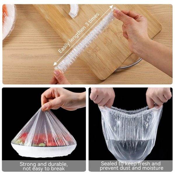 100 Pcs Disposable Food Cover Plastic Shopper Bags - Raffa Store