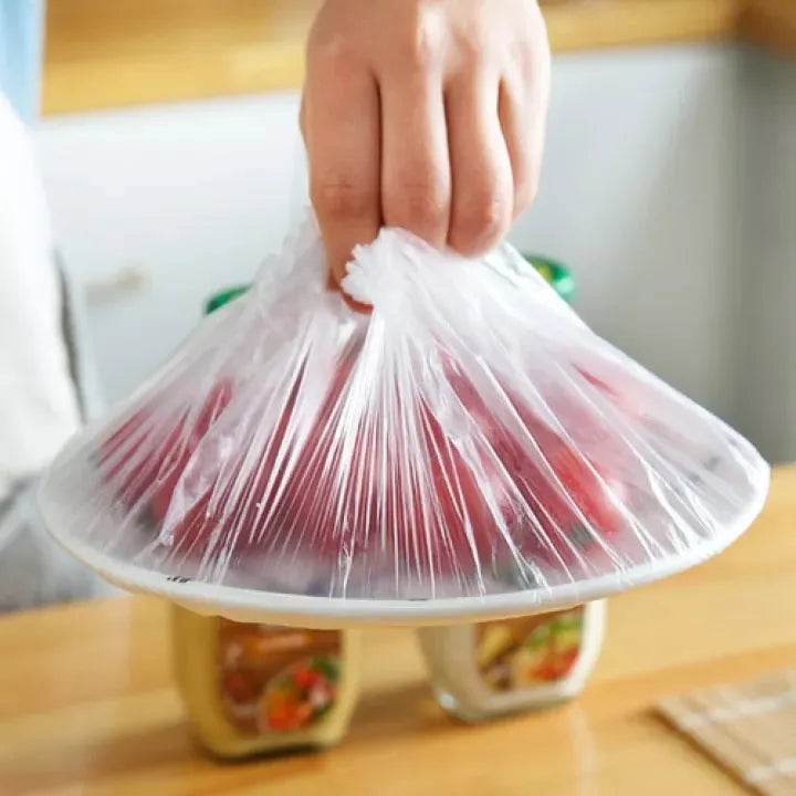 100 Pcs Disposable Food Cover Plastic Shopper Bags - Raffa Store