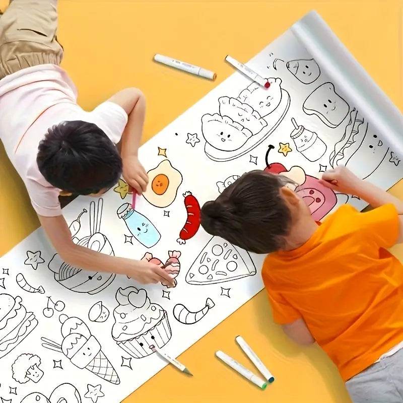 3 Meter Extra-Long Graffiti Drawing Roll — Creative Wall Art Paper for Kids With 10 Color - Raffa Store