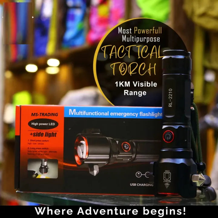 USB Rechargeable LED Flashlight - 8800 mAh Battery Cell