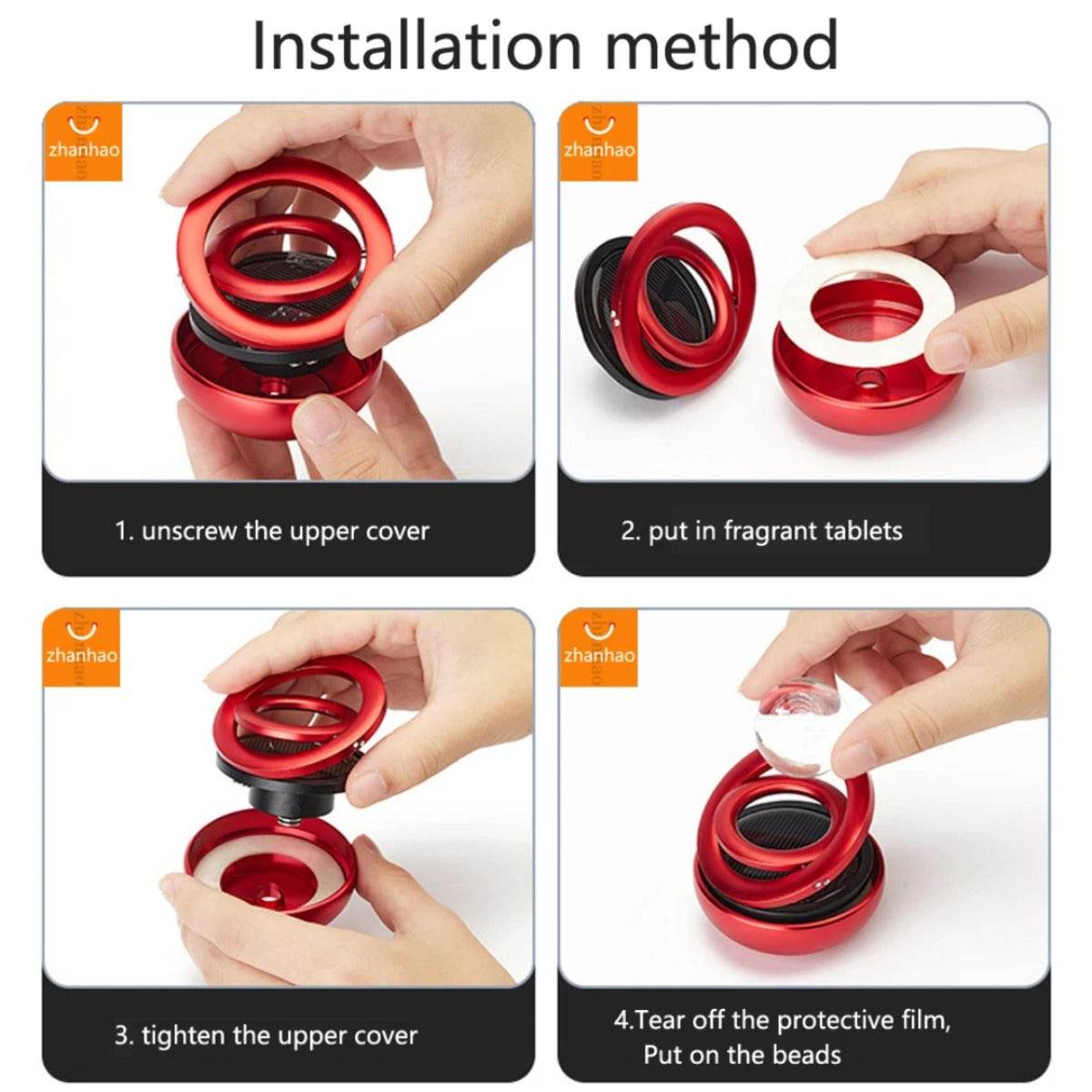 Crystal Star Solar Rotating Car Air Freshener - Raffa Store