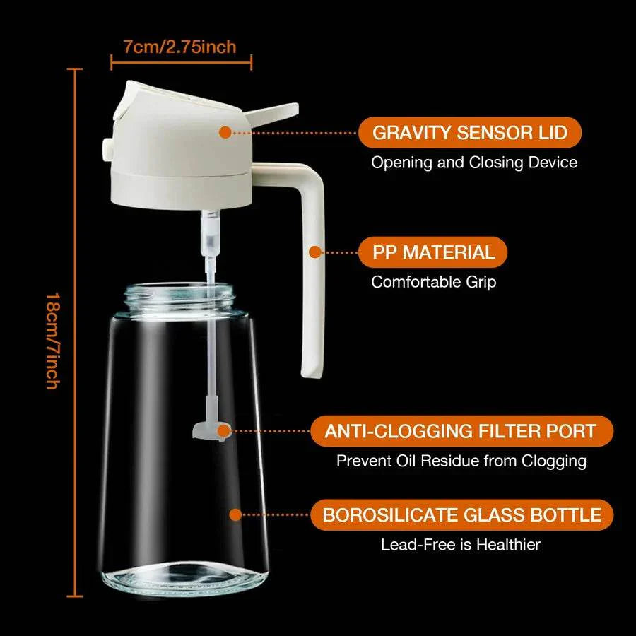 2-in-1 Glass Oil Dispenser and Sprayer - Raffa Store