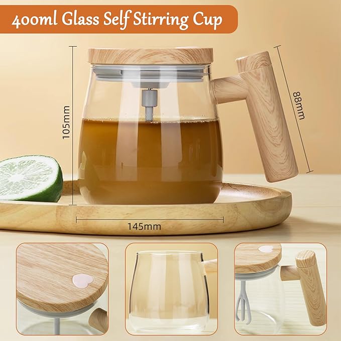 Self Stirring Mug 400ml, Electric Auto Mixing Cup