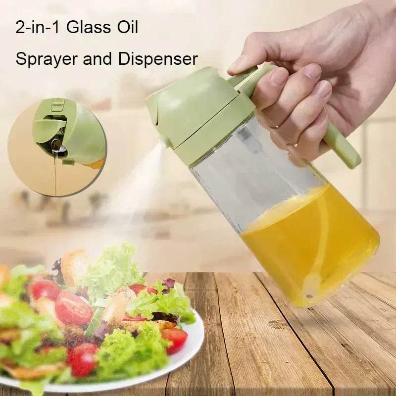2-in-1 Glass Oil Dispenser and Sprayer - Raffa Store