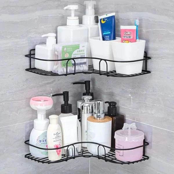Wall Corner Rack For Bathroom & Kitchen With Hooks. - Raffa Store