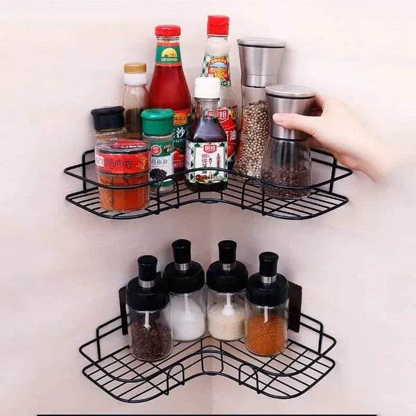 Wall Corner Rack For Bathroom & Kitchen With Hooks. - Raffa Store