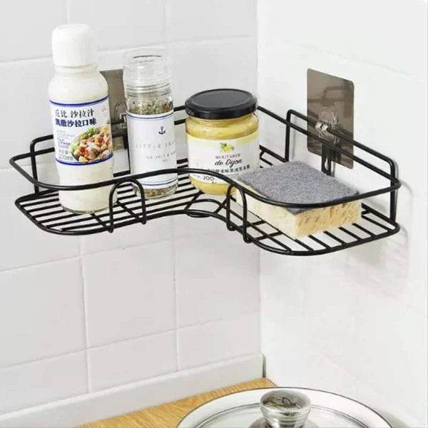 Wall Corner Rack For Bathroom & Kitchen With Hooks. - Raffa Store
