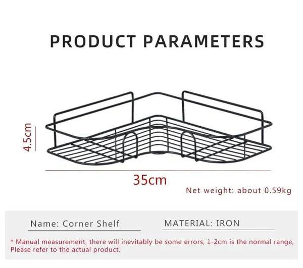 Wall Corner Rack For Bathroom & Kitchen With Hooks. - Raffa Store