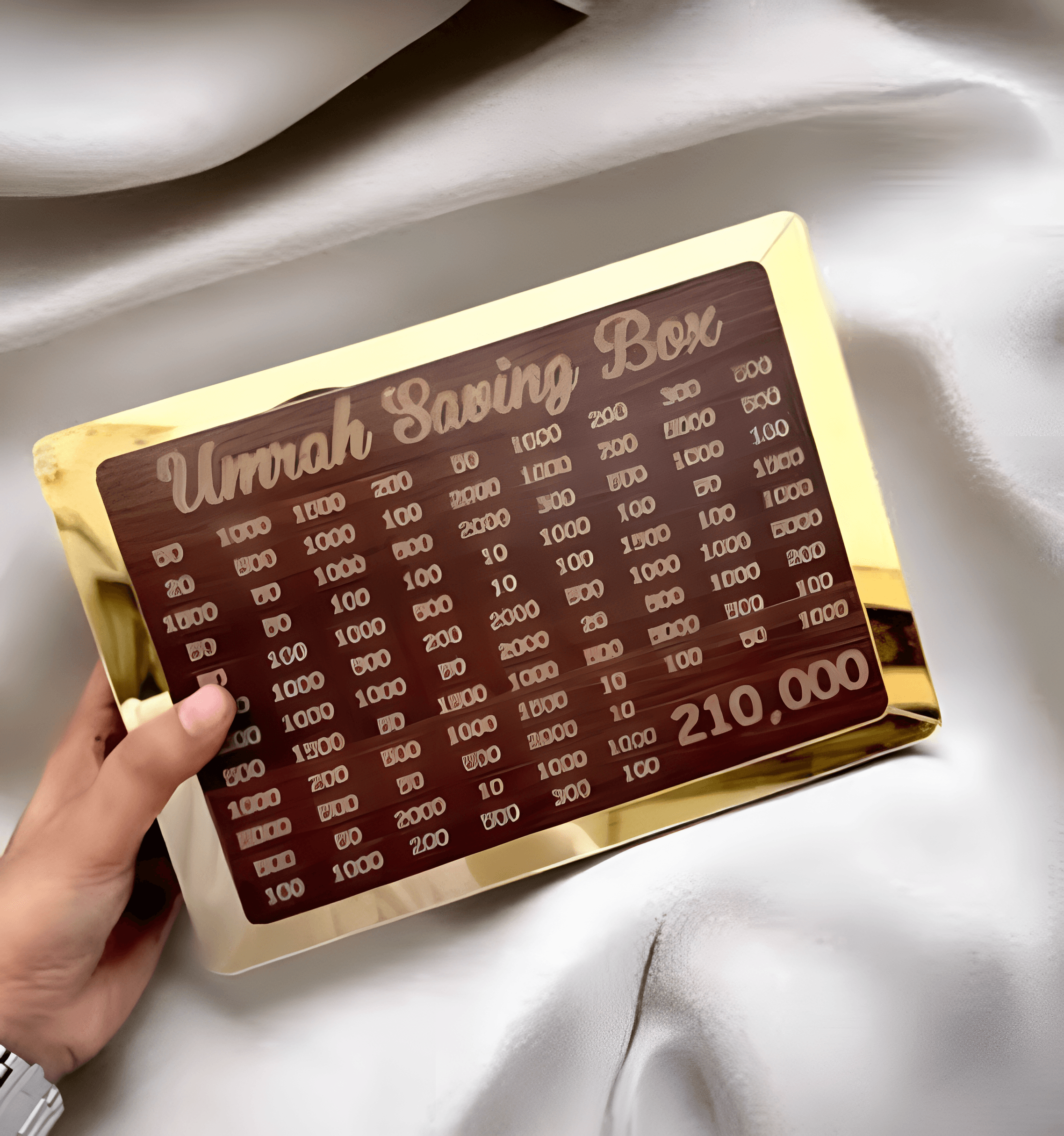 Premium Wooden Umrah Saving Box – Save Rs. 210,000 with Purpose | Ideal Islamic Gift - Raffa Store