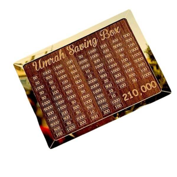 Premium Wooden Umrah Saving Box – Save Rs. 210,000 with Purpose | Ideal Islamic Gift - Raffa Store