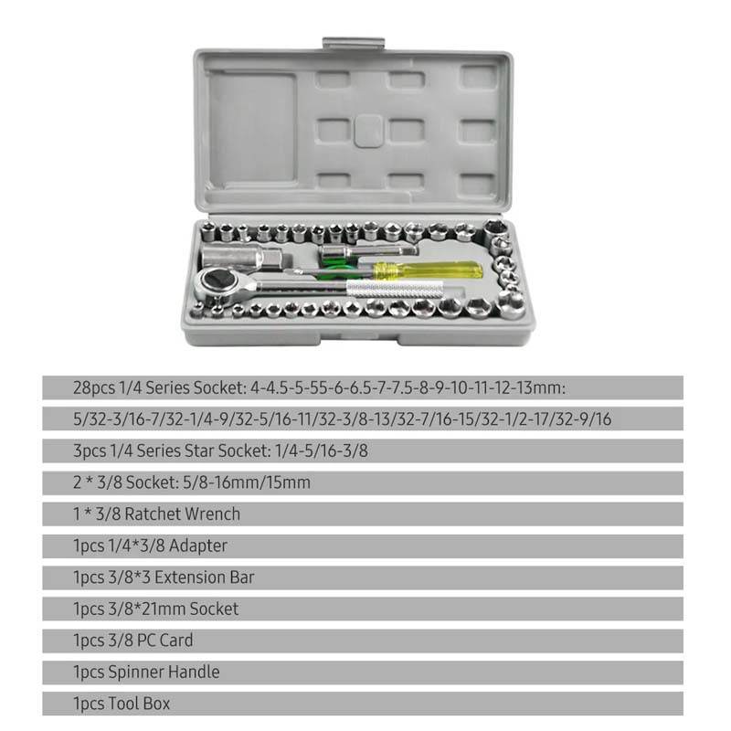 40pcs Combination Socket Wrench Set - Raffa Store