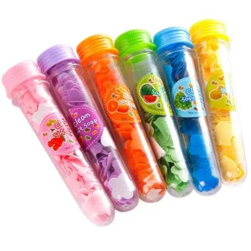 Disposable Flower Paper Soap with Plastic Bottle -100 Pcs inside Tube - Raffa Store