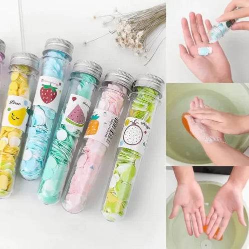 Disposable Flower Paper Soap with Plastic Bottle -100 Pcs inside Tube - Raffa Store